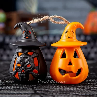 Đèn Led Bí Nón Halloween Để Bàn